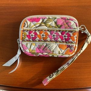 Vera Bradley Tea Garden Pink and Orange Retired Pattern Wristlet
